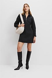 Zip Long Sleeve Mini Dress