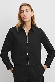 Zip-Through Crop Shirt