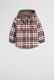 Organically Grown Cotton Hooded Check Shirt