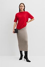 Organically Grown Cotton Cashmere Blend Knit T-Shirt