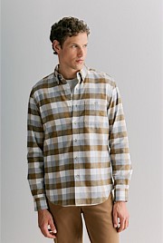 Regular Fit Cotton Herringbone Check Shirt