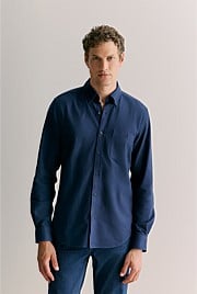Regular Fit Cotton Herringbone Shirt