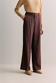 Stretch Wool Pinstripe Pant