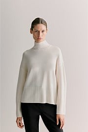 Merino Cashmere Relaxed Rollneck
