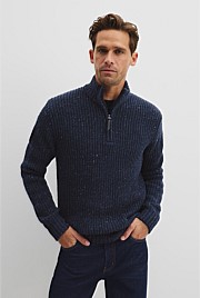 Merino Nep Half Zip Knit