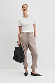 Australian Cotton Rib Cuff Track Pant