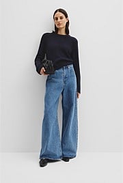 Wool Cotton Crew Neck Knit