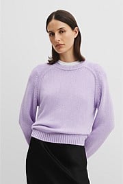 Wool Cotton Crew Neck Knit