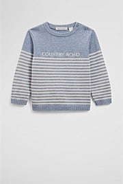 Organically Grown Cotton Stripe Logo Knit