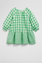 Gingham Long Sleeve Mini Dress