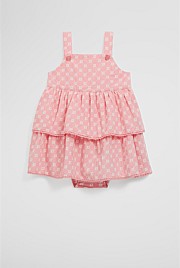 Organically Grown Cotton Tiered Romper Dress