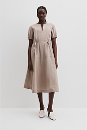 Drawcord Midi Dress