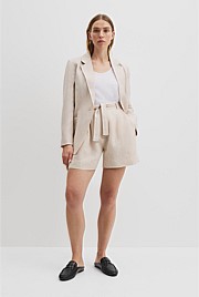 Organically Grown Linen Tuck Front Short