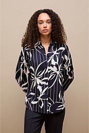 Floral Stripe Twill Shirt
