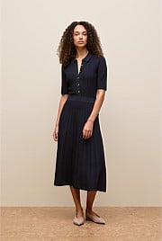 Jacquard Knit Button Detail Dress