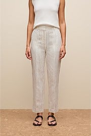 Linen Pinstripe Straight Leg Pant