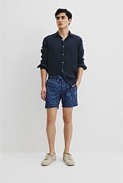 Recycled Polyester Leaf Print Swim Short