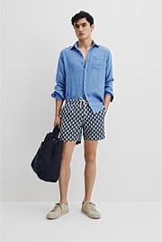 Polyester Geometric Print Swim Short