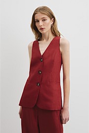 Linen A-Line Tailored Vest