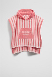 Cotton Stripe Logo Poncho