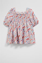 Shirred Romper Dress
