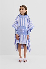 Cotton Stripe Logo Poncho