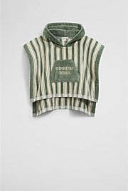 Cotton Stripe Logo Poncho