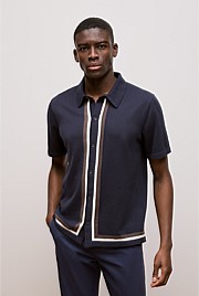 Cotton Silk Graphic Knit Shirt