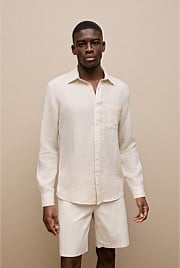 Regular Fit Linen Fine Stripe Shirt