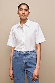 Cotton Poplin Short Sleeve Shirt