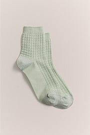 Textured Grid 1/4 Crew Sock