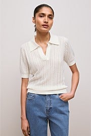 Mercerised Texture Knit Polo