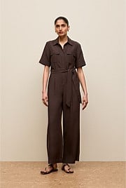 Pocket Detail Short Sleeve Jumpsuit