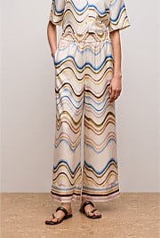 Wave Stripe Silk Pull On Pant