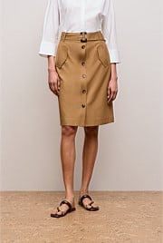 Button Through Belted Skirt