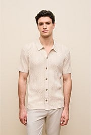 Cotton Cable Short Sleeve Shirt