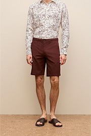Stretch Cotton Dobby Longline Short