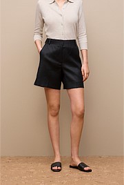 Stretch Linen Blend Tailored Short