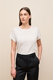 Linen Cotton Relaxed Crew T-shirt