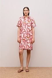Peony Linen Popover Shift Dress