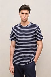 Cotton Linen Double Stripe T-shirt