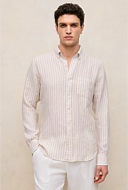 Regular Fit Linen Bengal Stripe Shirt