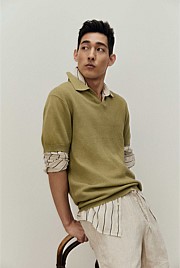 Australian Cotton Textured Knit Polo