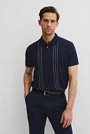 Embroidered Pique Button Polo