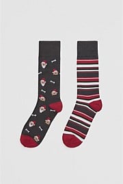 Australian Cotton Blend Christmas Sock Pack of 2