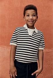 Open Neck Knit Polo