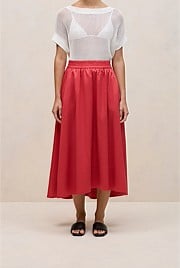 Cotton Sateen Waterfall Skirt