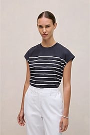 Breton Stripe Cap Sleeve T-shirt