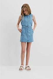 Teen Denim Pocket Mini Skirt