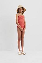 Gingham Shirred Swimsuit